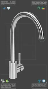 FALA BATERIA ZLEWOZMYWAKOWA STEELY 1 75716 75716 - Baterie kuchenne - miniaturka - grafika 4