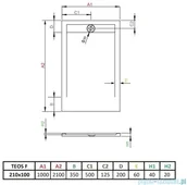 Brodziki prysznicowe - Radaway Teos F Black 210x100 HTF210100-54 - miniaturka - grafika 1