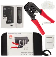 Narzędzia sieciowe - Zestaw sieć Tester Ściągacz Zaciskarka RJ45 Lan - miniaturka - grafika 1