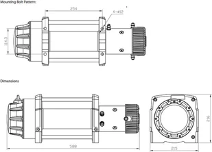 818 Xtr Wyciągarka XTR 17000lbs [7718 kg] z liną syntetyczną 12V lina 10mm 25m) 81877838 77838-uniw - Wciągarki - miniaturka - grafika 3