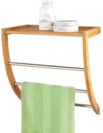 Wieszaki łazienkowe - FENIKS Zeller Wieszak na ręczniki + łazienkowa ZELLER 2 w 1, brązowy, 40x24x38 cm - miniaturka - grafika 1