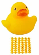 Zabawki do kąpieli - Relaxdays kaczka kąpielowa 3,5 cm 48 szt. w zestawie, piszcząca kaczka do wanny, zabawa w kąpieli i dekoracja, upominek urodzinowy dla dzieci, żółty - miniaturka - grafika 1