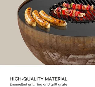 Blumfeldt Blumfeldt Savage, misa paleniskowa z grillem, : 60,5 cm, stal, osłona pogodowa, kolor rdzy GDI11-Savage - Paleniska ogrodowe - miniaturka - grafika 3