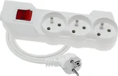 Przedłużacze i rozgałęźniki - Elgotech Przedłużacz 3 gniazdowy z uziemieniem i wyłącznikiem 3x1 1,5m Biały MPS-301,5W - miniaturka - grafika 1