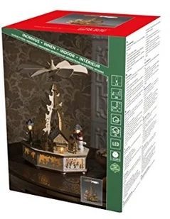 Konstmide Wbudowany port USB  drewniana piramida LED 8pkt - Oświetlenie świąteczne - miniaturka - grafika 3