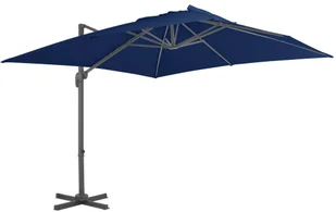 vidaXL Parasol wiszący z aluminiowym słupkiem 3x3 m błękit lazur 47002 - Parasole ogrodowe - miniaturka - grafika 2