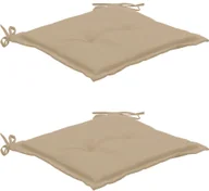 Poduszki ogrodowe - vidaXL Poduszki na krzesła ogrodowe, 2 szt., beżowe, 50 x 50 x 3 cm - miniaturka - grafika 1