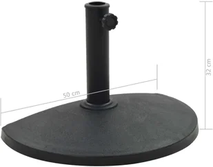 vidaXL Podstawa pod parasol ogrodowy, półokrągła, żywica, 9 kg, czarna - Pozostałe meble ogrodowe - miniaturka - grafika 8
