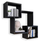 Półki do salonu - Czarna nowoczesna półka na ścianę T6-N81 - miniaturka - grafika 1