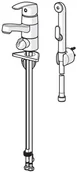 Baterie umywalkowe - Oras Safira Eco Bateria umywalkowa z rączką Bidetta i zaworem do pralki chrom 1014F-105 - miniaturka - grafika 1