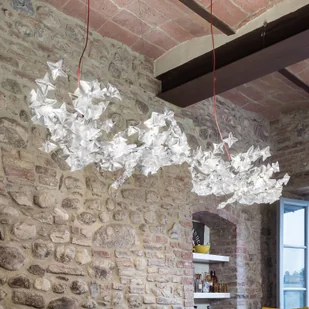 Slamp Hanami Suspension żyrandol, czerwony kabel - Lampy sufitowe - miniaturka - grafika 2