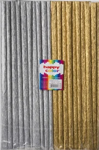 Happy Color Bibuła marszczona srebrna i złota - Szkolne artykuły papiernicze - miniaturka - grafika 3