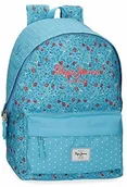 Plecaki - Pepe Jeans Pepe Jeans Ava elastyczny plecak szkolny niebieski 32 x 42 x 15 cm poliester 23,52 l 63423D1 - miniaturka - grafika 1