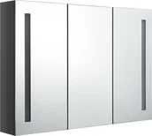 Szafki łazienkowe - vidaXL vidaXL Szafka górna z lustrem i LED 89cm szara połysk 326528 326528 - miniaturka - grafika 1