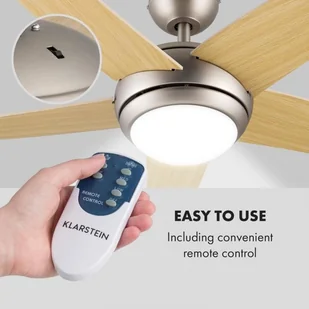 Klarstein Bolero wentylator sufitowy 134 cm oświetlenie 55W pilot zdalnej obługi VTS6-Bolero-Ahorn - Wentylatory sufitowe Klarstein Bolero wentylator sufitowy 134 cm oświetlenie 55W pilot zdalnej obługi VTS6-Bolero-Ahorn - Wentylatory sufitowe - miniaturka - grafika 3