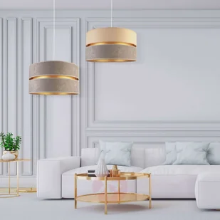 DUOLLA Lampa wisząca Duo, szara/złota - Lampy sufitowe - miniaturka - grafika 2