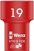 Klucze i nasadki - Wera 05004963001 8790 B VDE klucz nasadowy, izolowane, Zyklop z napędem 3/8", 19.0 X 46.0 MM, 19 05004963001 - miniaturka - grafika 1