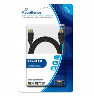MediaRange Kabel HDMI MediaRange MRCS157 HDMI/HDMI with Ethernet, 3.0m, czarny MRCS157 - Kable - miniaturka - grafika 2