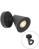 Lampy ogrodowe - QAZQA Nowoczesny kinkiet zewnętrzny czarny IP44 - Ciara - miniaturka - grafika 1