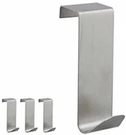 Wieszaki i stojaki - Relaxdays haczyki na drzwi ze stali nierdzewnej, zestaw 4 sztuk, do zawieszenia, odporne na korozję, haki w kształcie litery S, do drzwi 2 cm, kolor srebrny - miniaturka - grafika 1