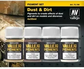Kolejki i akcesoria - Vallejo Zestaw 4 pigmenty - 35 ml. Dust & Dirt Vallejo 73190 - miniaturka - grafika 1