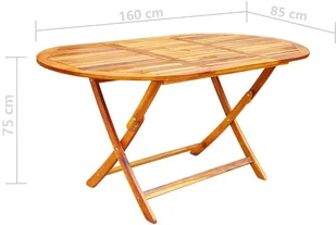 vidaXL 7-cz zestaw składanych mebli ogrodowych lite drewno akacjowe 3058156 - Meble ogrodowe - miniaturka - grafika 9