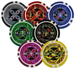 MAKSTOR.pl ŻETONY DO GRY W POKERA Z 7 NOMINAŁAMI 500 SZT 2003001 (20030019) - Zestawy do pokera - miniaturka - grafika 4