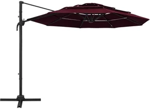 vidaXL 4-poziomowy parasol na aluminiowym słupku, bordowy, 3x3 m 313832 - Parasole ogrodowe - miniaturka - grafika 3