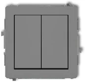 Wyłączniki światła i elektryczne - Karlik Przycisk zwierny świecznikowy DECO Szary - miniaturka - grafika 1