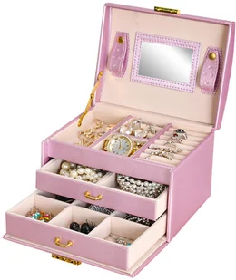 Iso Trade Kuferek na biżuterię, różowy - Kosmetyczki, organizery i kuferki - miniaturka - grafika 10