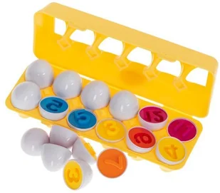 Puzzle klocki jajka 12 szt wytłaczanka Montessori liczby i kolory KX5964 - Układanki dla dzieci - miniaturka - grafika 6