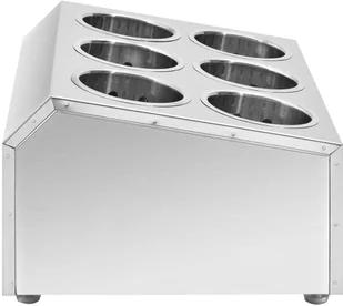 vidaXL Pojemnik na sztućce, 6 przegród, kwadratowy, stal nierdzewna vidaXL - Akcesoria do sztućców - miniaturka - grafika 4