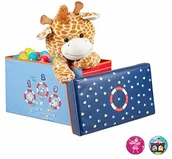 Pudła i pojemniki do przechowywania - Relaxdays składany pojemnik do przechowywania dla dzieci, z miejscem do przechowywania, pokrywką, motywem morza, chłopców i dziewczynek, 50 l, niebieski, wys. x szer. x gł.: ok. 36 x 60,5 x 30,5 cm. - miniaturka - grafika 1