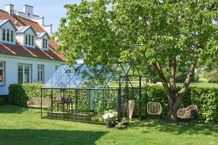 HALLS szklarnia ogrodowa Qube+ 812 - (9,9 m2; 2,61 x 3,85 m), czarna + baza, SZKŁO HARTOWANE - Szklarnie ogrodowe - miniaturka - grafika 16