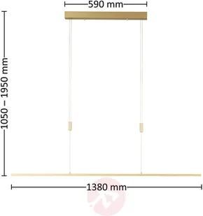 LUCANDE Lucande Tolu lampa wisząca LED, mosiądz, 139 cm - Lampy sufitowe - miniaturka - grafika 3