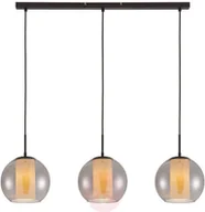 Lampy sufitowe - Lindby Lindby Yela szklana lampa wisząca, 3-pkt., szara - miniaturka - grafika 1