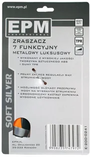 EPM ZRASZACZ PISTOLETOWY REGULOWANY 7-FUNKCYJMY SOFT SILVER - Węże ogrodowe i zraszacze - miniaturka - grafika 5