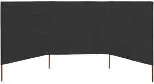 vidaXL Lumarko Parawan 3-skrzydłowy z tkaniny, 400x160 cm, antracytowy 47142 - Parawany - miniaturka - grafika 4
