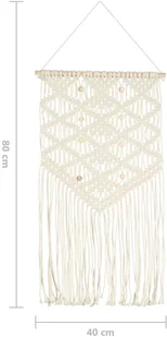 vidaXL Makrama ścienna, 40 x 80 cm, bawełniana - Dekoracje domu - miniaturka - grafika 6