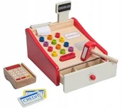 Zabawy w naśladowanie dorosłych - Drewniana Kasa Sklepowa Ze Skanerem 36+ Joueco - miniaturka - grafika 1