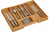 Akcesoria i części AGD - Relaxdays Relaxdays 10032173 bambusowa skrzynka na sztućce, wysuwana, na sztućce do szuflad, do szuflad, wys. x szer. x gł.: 55 x 44,5 cm, kolor naturalny 10032173 - miniaturka - grafika 1