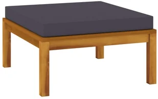 vidaXL Podnóżek z ciemnoszarą poduszką, lite drewno akacjowe - Pozostałe meble ogrodowe - miniaturka - grafika 4