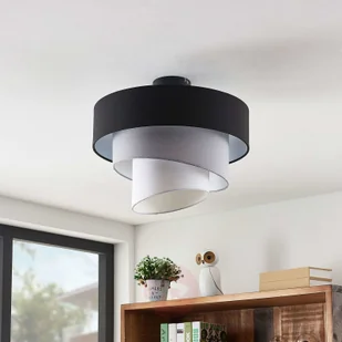 Lindby Coria lampa wisząca, czarna i szara - Lampy sufitowe - miniaturka - grafika 4