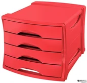 Pojemniki biurowe - Esselte Pojemnik z 4 szufladami EUROPOST VIVIDA czerwony 623960 4049793026701 - miniaturka - grafika 1