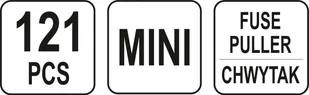 Grene Yato ZESTAW BEZPIECZNIKÓW MINI 121 SZTUK YT-83143 - Bezpieczniki elektryczne - miniaturka - grafika 3