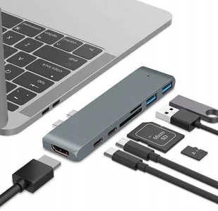 Adapter 7w1 Hub Usb-c Hdmi 4K Sd Macbook Pro / Air - Złącza, przejściówki, adaptery - miniaturka - grafika 2