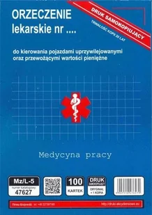 Firma krajewski Orzeczenie lekarskie [Mz/L-5] wzór 2019 Mz/L-5 - Druki akcydensowe - miniaturka - grafika 2