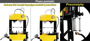 443 DOSTAWA GRATIS! 44358875 Prasa hydrauliczna pneumatyka ruchomy tłok regulowany stół siła nacisku 40 T) 58875-uniw - Prasy - miniaturka - grafika 5