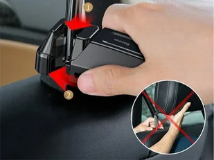 Baseus Uchwyt samochodowy wieszak hak do telefonu 6,5 na zagłówek black SUHZ-A01 - Uchwyty samochodowe do telefonów - miniaturka - grafika 6