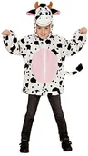 Stroje karnawałowe - WIDMANN Andreas 97454 kostium dziecięcy krowa z pluszu, kurtka z kapturem i maska, biały, 98, biały - miniaturka - grafika 1
